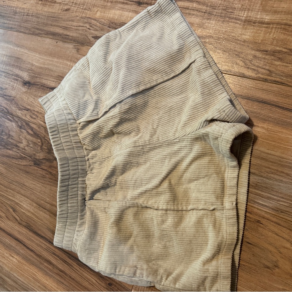Beige Corduroy Shorts